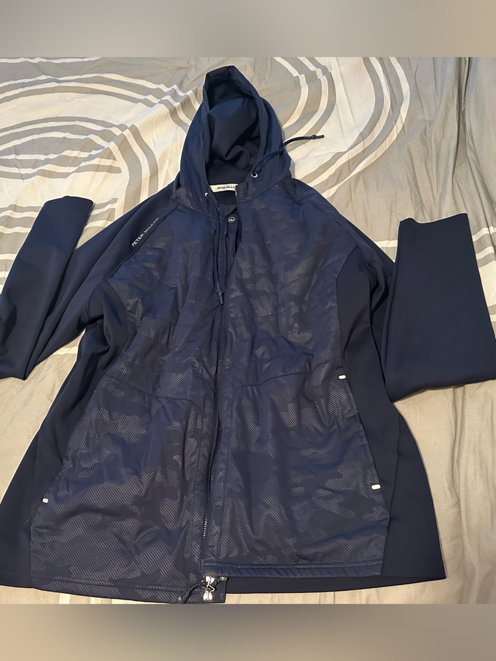 Peter Millar Merge Elite Hybrid Navy Full Zip Golf Jacket Men's XL Wind Water